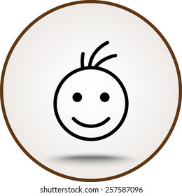Face sign icon, vector illustration. Flat design style 