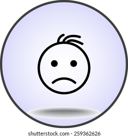 Face sign icon, vector illustration. Flat design style 