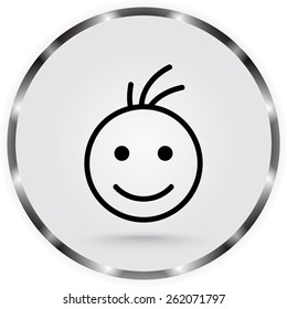 Face sign icon, vector illustration. Flat design style 