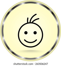 Face sign icon, vector illustration. Flat design style 