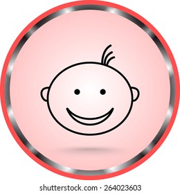Face sign icon, vector illustration. Flat design style 