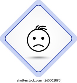 Face sign icon, vector illustration. Flat design style 
