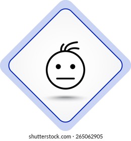 Face sign icon, vector illustration. Flat design style 