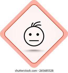 Face sign icon, vector illustration. Flat design style 