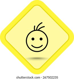 Face sign icon, vector illustration. Flat design style 