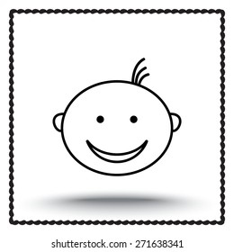 Face sign icon, vector illustration. Flat design style 