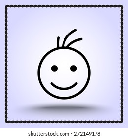 Face sign icon, vector illustration. Flat design style 