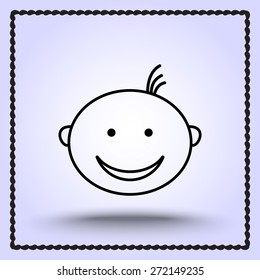 Face sign icon, vector illustration. Flat design style 
