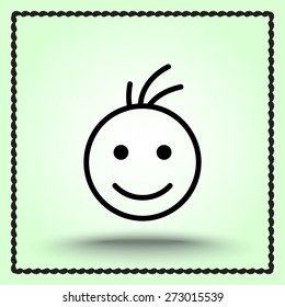 Face sign icon, vector illustration. Flat design style 