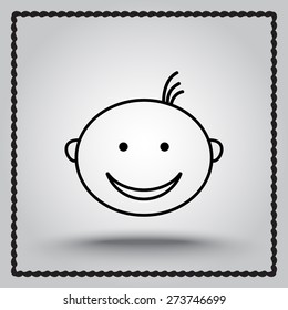 Face sign icon, vector illustration. Flat design style 