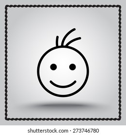 Face sign icon, vector illustration. Flat design style 