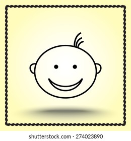 Face sign icon, vector illustration. Flat design style 