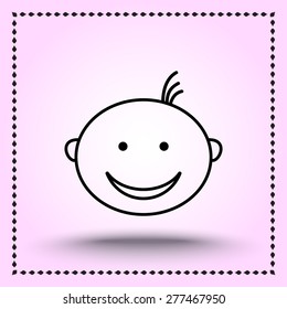 Face sign icon, vector illustration. Flat design style 