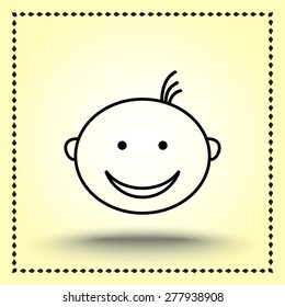 Face sign icon, vector illustration. Flat design style 