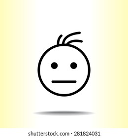Face sign icon, vector illustration. Flat design style 