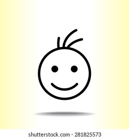 Face sign icon, vector illustration. Flat design style 