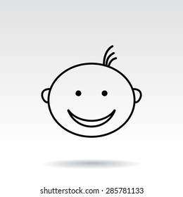 Face sign icon, vector illustration. Flat design style 