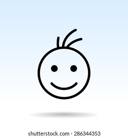 Face sign icon, vector illustration. Flat design style 