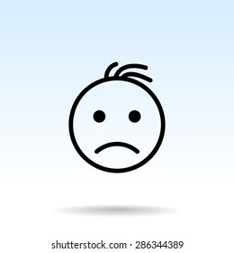 Face sign icon, vector illustration. Flat design style 