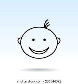 Face sign icon, vector illustration. Flat design style 