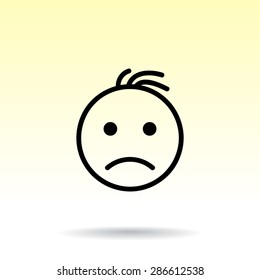 Face sign icon, vector illustration. Flat design style 