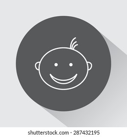 Face sign icon, vector illustration. Flat design style 