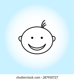Face sign icon, vector illustration. Flat design style 