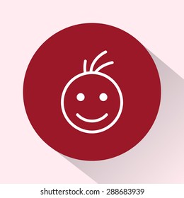 Face sign icon, vector illustration. Flat design style 