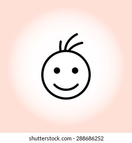 Face sign icon, vector illustration. Flat design style 
