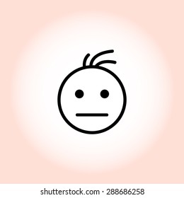 Face sign icon, vector illustration. Flat design style 