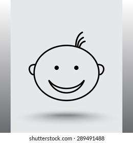 Face sign icon, vector illustration. Flat design style 
