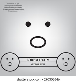Face sign icon, vector illustration. Flat design style