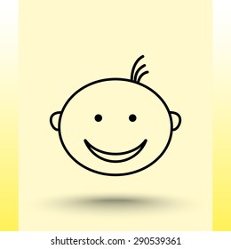 Face sign icon, vector illustration. Flat design style 
