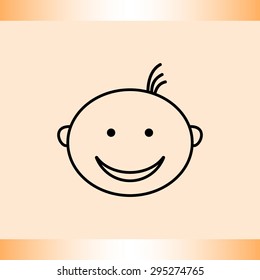 Face sign icon, vector illustration. Flat design style 
