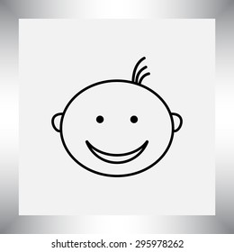Face sign icon, vector illustration. Flat design style 