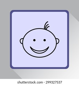 Face sign icon, vector illustration. Flat design style 