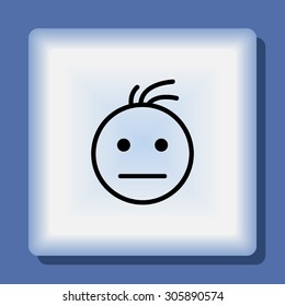 Face sign icon, vector illustration. Flat design style 