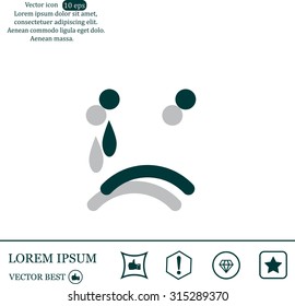 Face sign icon, vector illustration. Flat design style