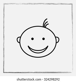Face sign icon, vector illustration. Flat design style 