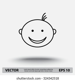 Face sign icon, vector illustration. Flat design style 