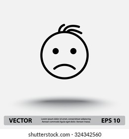 Face sign icon, vector illustration. Flat design style 