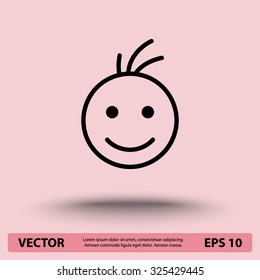 Face sign icon, vector illustration. Flat design style 