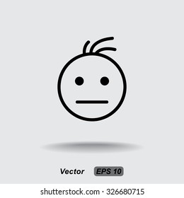 Face sign icon, vector illustration. Flat design style 