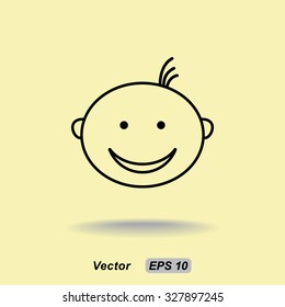 Face sign icon, vector illustration. Flat design style 