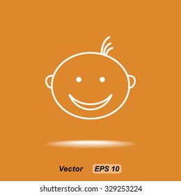 Face sign icon, vector illustration. Flat design style 