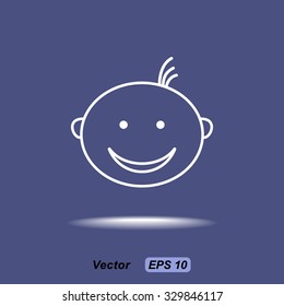 Face sign icon, vector illustration. Flat design style 