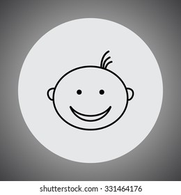 Face sign icon, vector illustration. Flat design style 