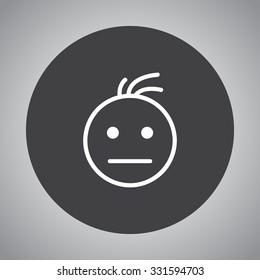 Face sign icon, vector illustration. Flat design style 
