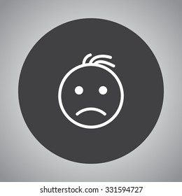 Face sign icon, vector illustration. Flat design style 