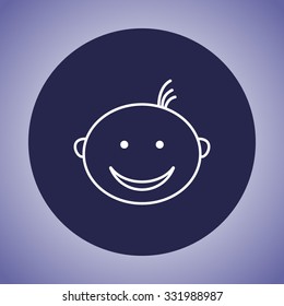 Face sign icon, vector illustration. Flat design style 